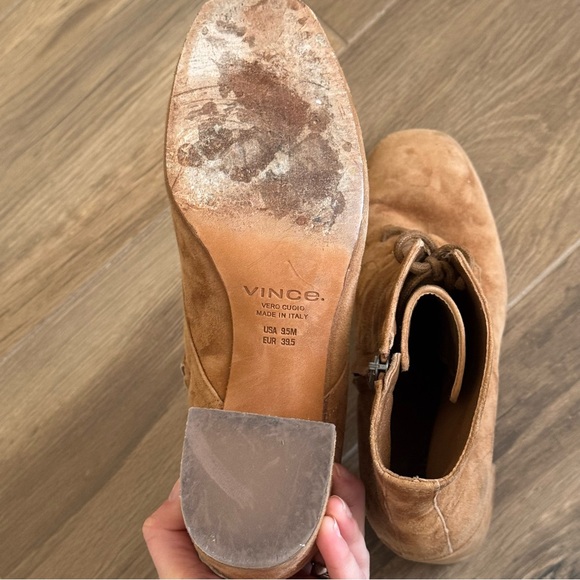 VINCE Halle Lace Up Ankle Bootie in Cedar Suede - Picture 7 of 7